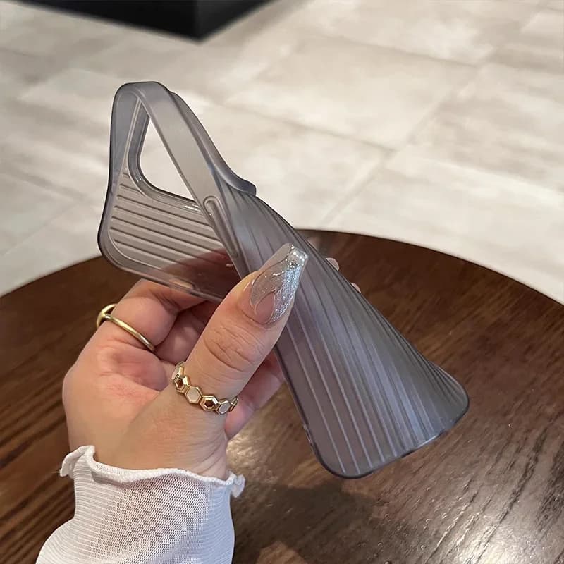 Custodia per telefono in silicone morbido opaco ondulato per IPhone 17 Air 16 15 14 13 12 Pro Max 17Air 17Pro i17 Cover paraurti trasparente antiurto