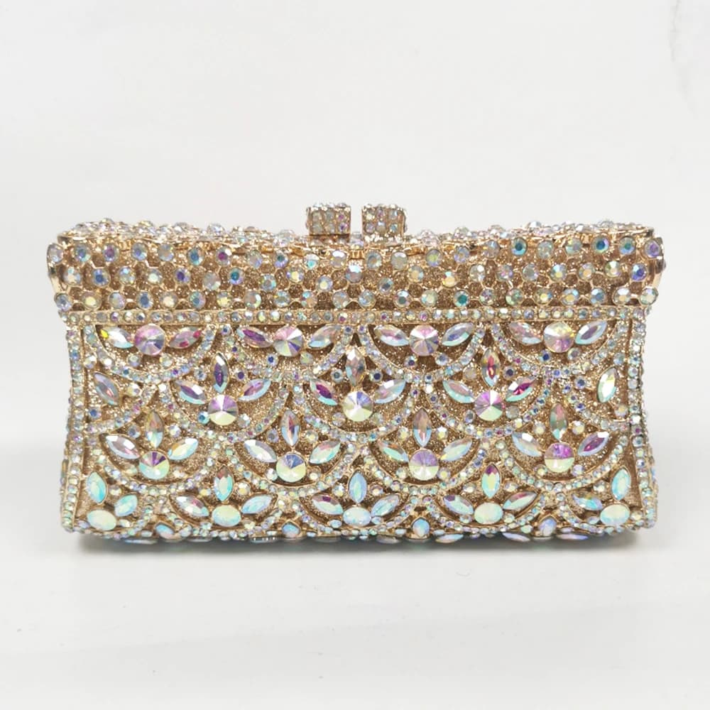 Night pouch with fish scales with diamonds Wedding and party bags Crystal women's bags for dance dinner Luxury bags Silver / Gold 3 C