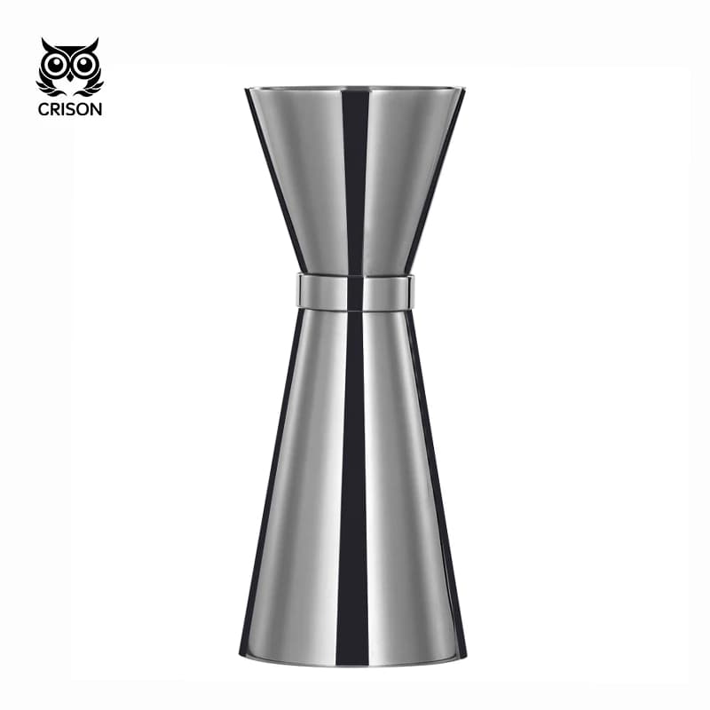 CRISON JG002 304 Stainless Steel Blender Jigger 30/60ml Ounce Cup with Scale Bartender Tool for Mixing Cocktails