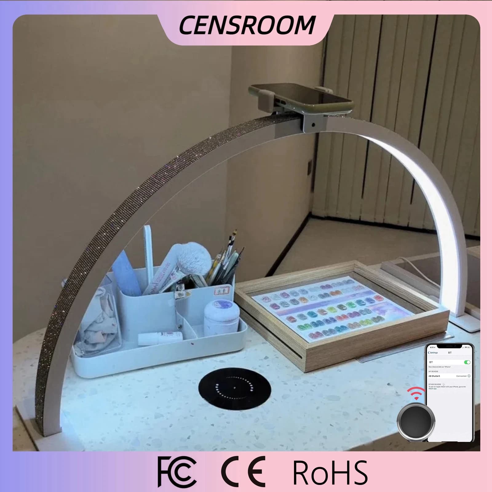Beauty salon lamp with support for nail painting Table arch Curved ring Eyelash lamp for LED manicure
