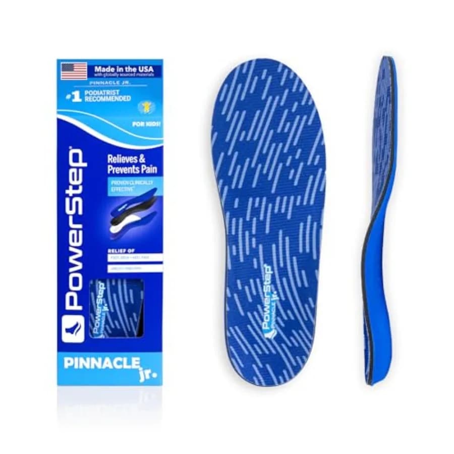 Solette Pinnacle Junior, inserto per scarpe con massimo assorbimento degli urti, sollievo dal dolore a caviglia, ginocchio e piedi, supporto per l'arco plantare per ragazze e ragazzi