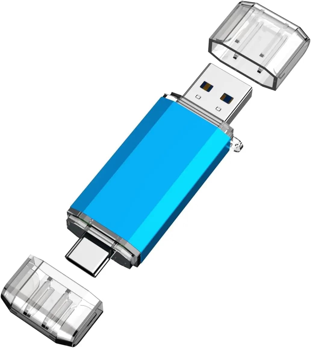 Chiavetta USB C da 128GB 2 in 1 OTG USB 3.0/Type C a Doppia Porta per Smartphone, Laptop, Tablet PC - Blu