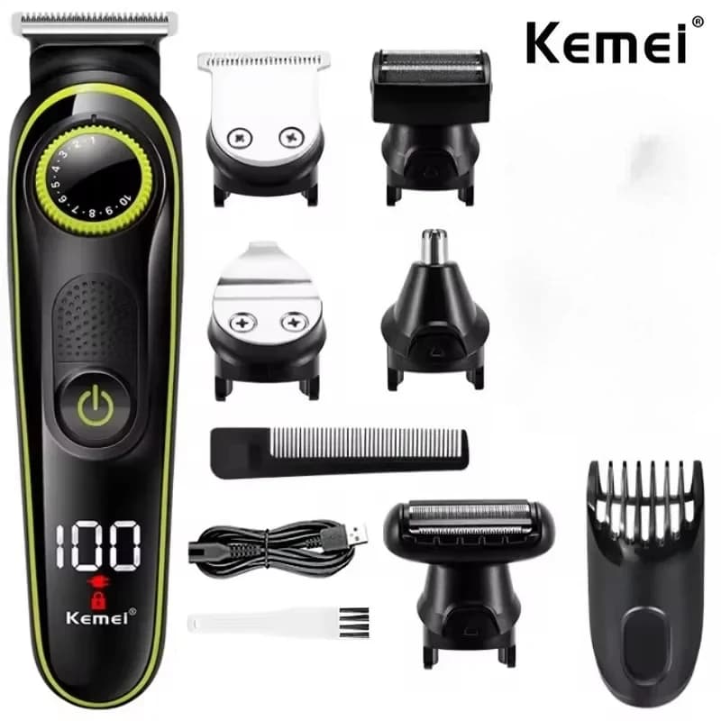 Kemei 696 electric haircut, multifunction trimmer for man, electric shaver for man, professional trimmer 5 in 1 for nose.