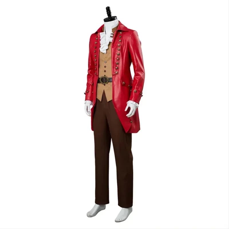 DY20Beauty The Beast Gaston Coat Pants Vest Belt Costume Cosplay Full Set for Men Costume Cosplay Halloween Adult Dresses * w * 125