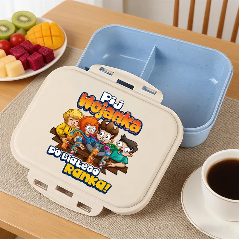 Wojan Team Large Capacity Lunch Box for Boys Girls Anime Cartoon Printed Food Storage Container Students Portable Bento Pouch