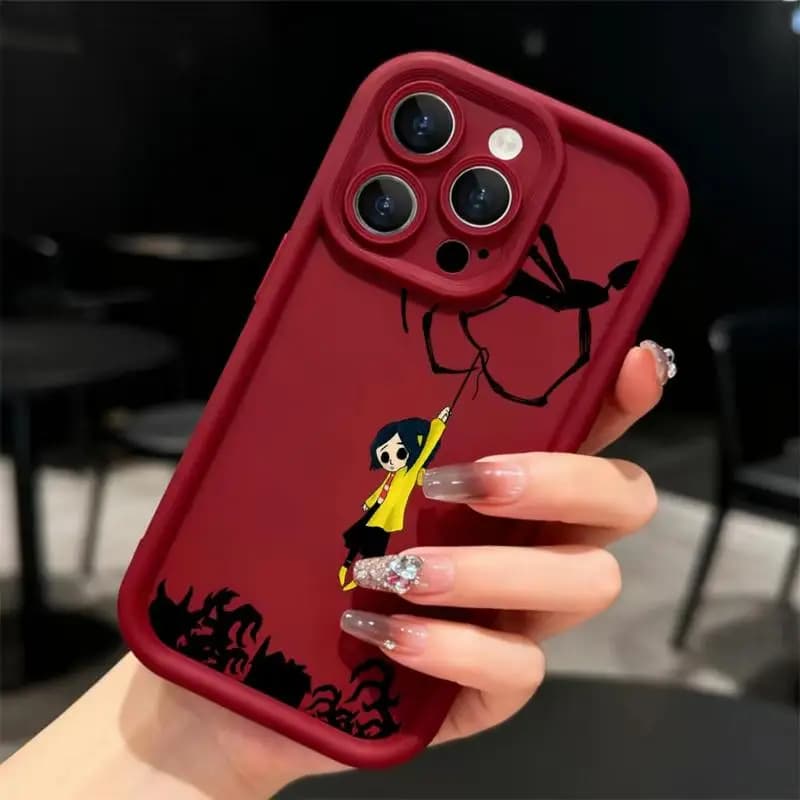 Custodia per telefono Trendy C-Coraline per iPhone 17-11 Pro Max/Plus/Air | Cover Posteriore in TPU Morbido di Tendenza | Copertura protettiva completa per il corpo con protezione anticaduta | Durevole