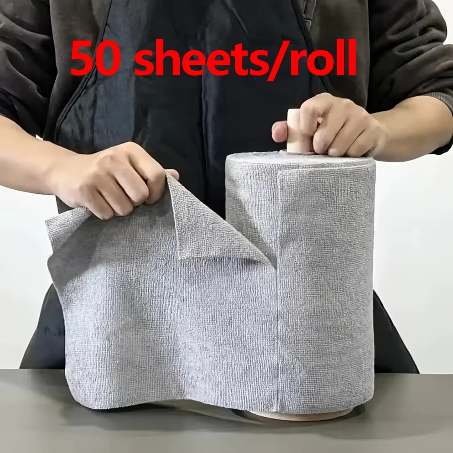 50 Fogli/Rotolo di Panni in Microfibra Riutilizzabili a Doppio Lato per Pulizia Cucina, Stoviglie, Utensili, Vetri e Accessori da Cucina