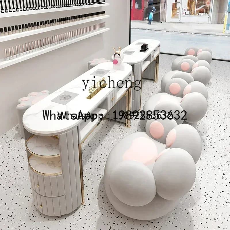 YZ Multifunctional Nail Art Table and Chair Set Nail Art Table Embedded Vacuum Cleaner Socket Nail Art Table