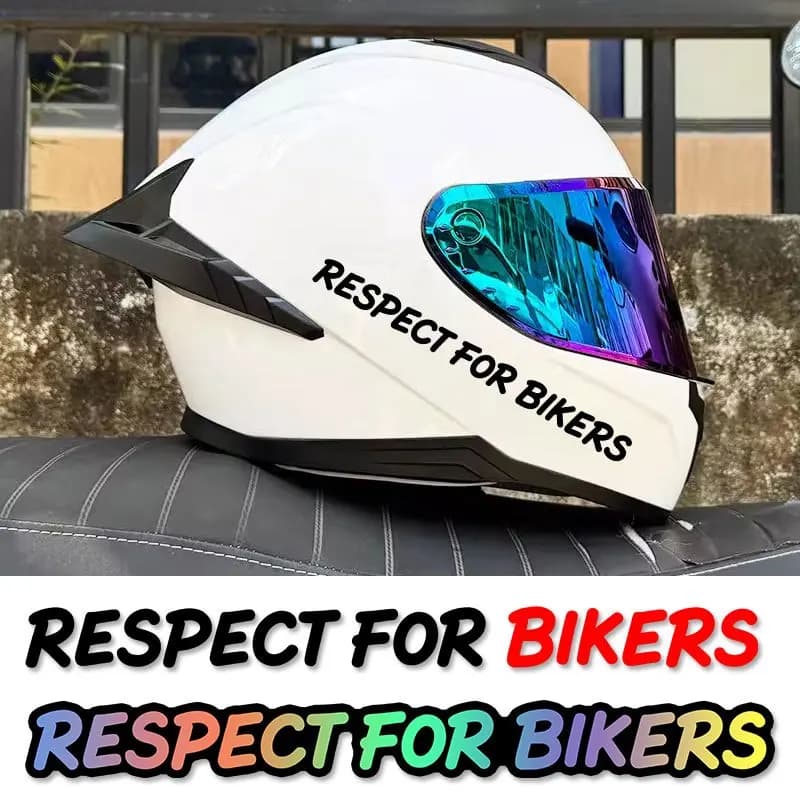 Adesivo in vinile "Respect For Bikers", 1 pezzo, impermeabile, multicolore, per casco, bici, auto e laptop