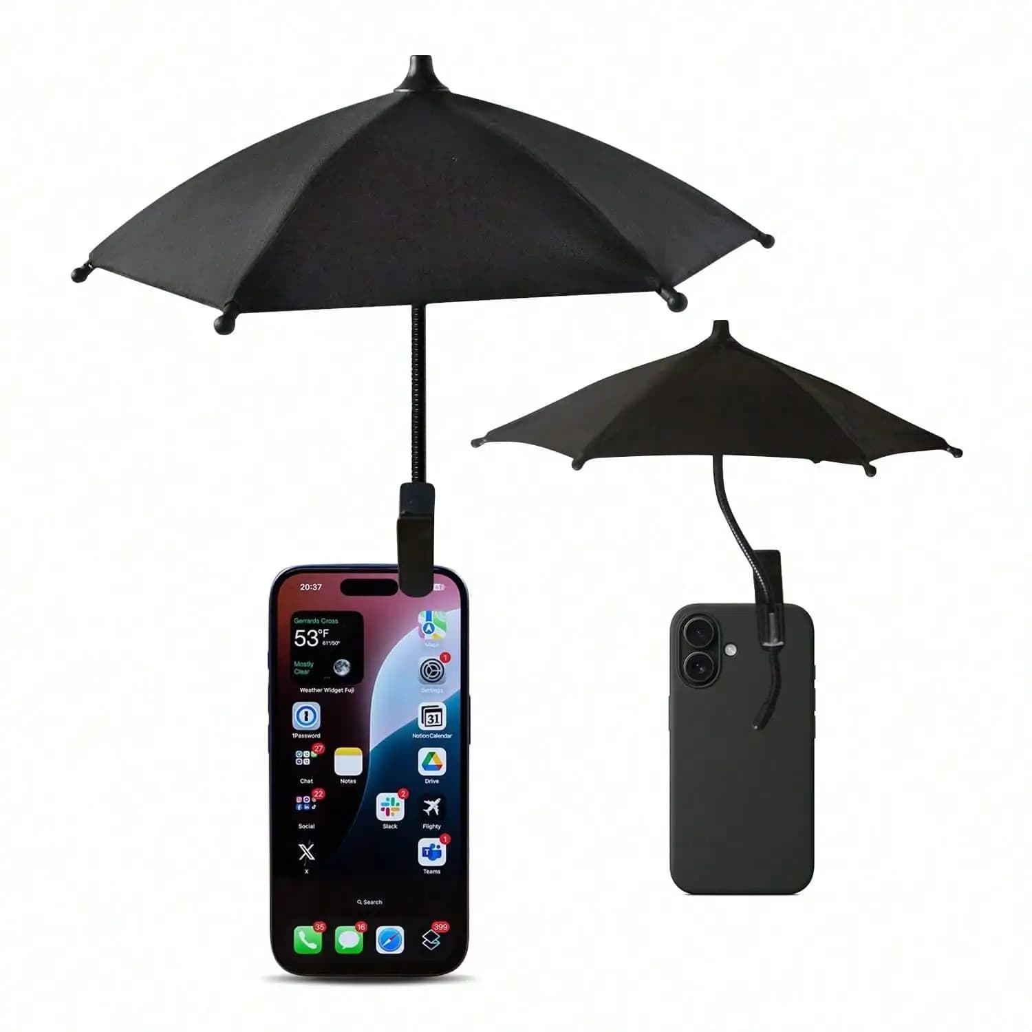 Ombrellino Parasole per Telefono con Clip, Protezione Anti-Riflesso e Anti-UV per Schermo, Copertura Portatile Resistente al Calore per Telefono