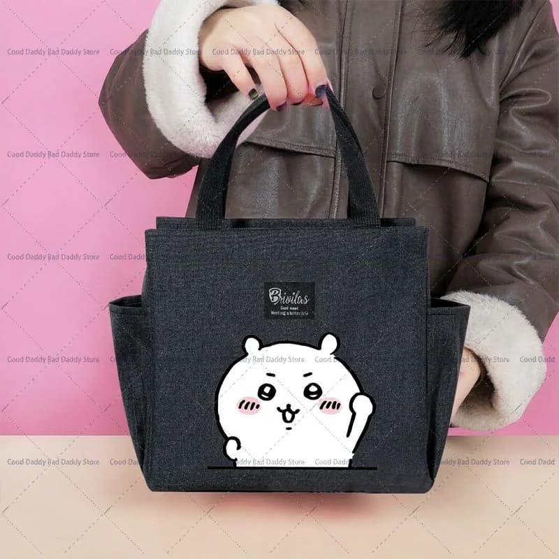 Cute Chiikawas Lunch Bag Kawaii Cartoon Portable Insulated Bag Large Capacity Fresh Pouch Food Thermal Box Picnic Container Bags