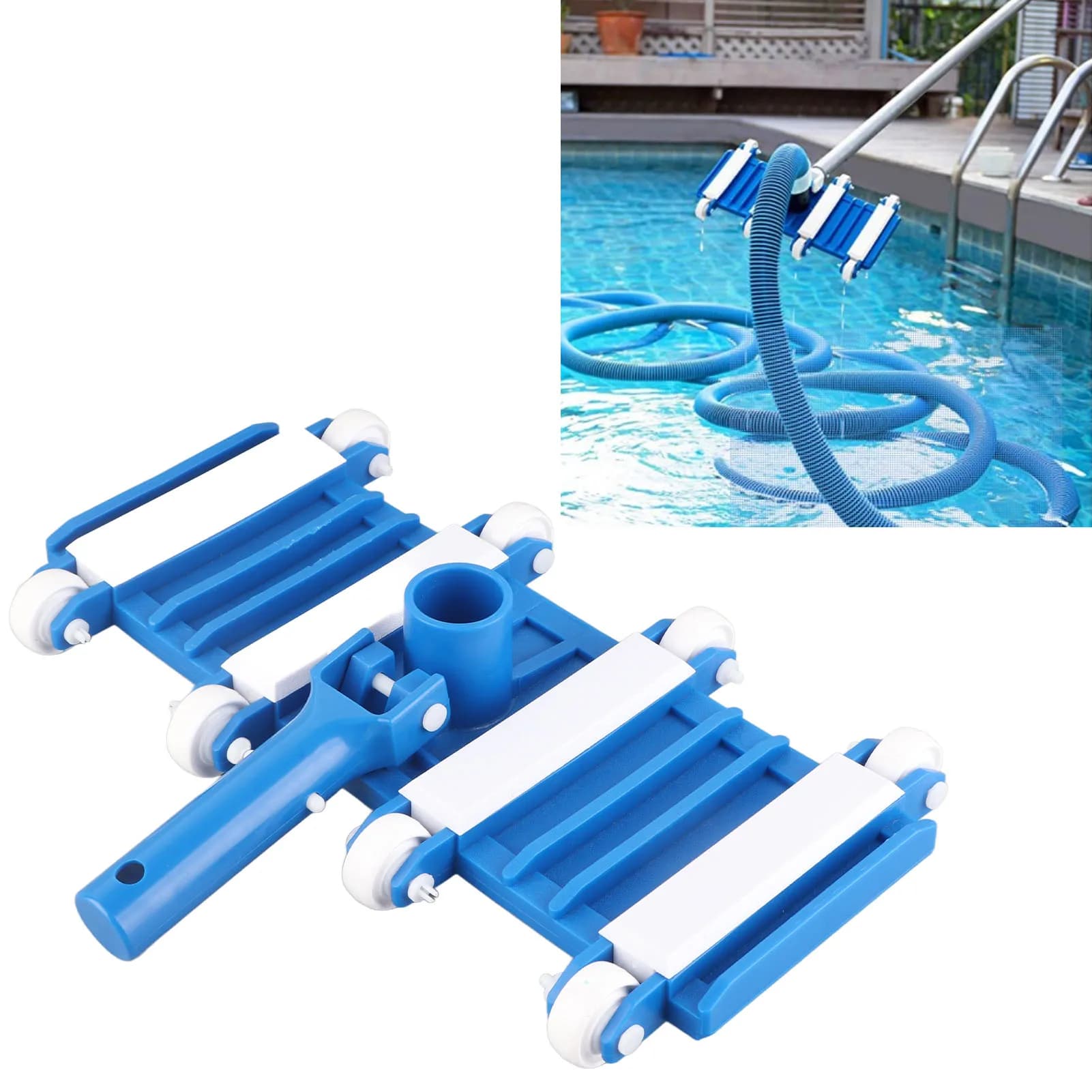 Pool Cleaning Machine Pool Accessories for Pool Head Pool with Wheels Removable Adjustable Handle Cleaning Tools