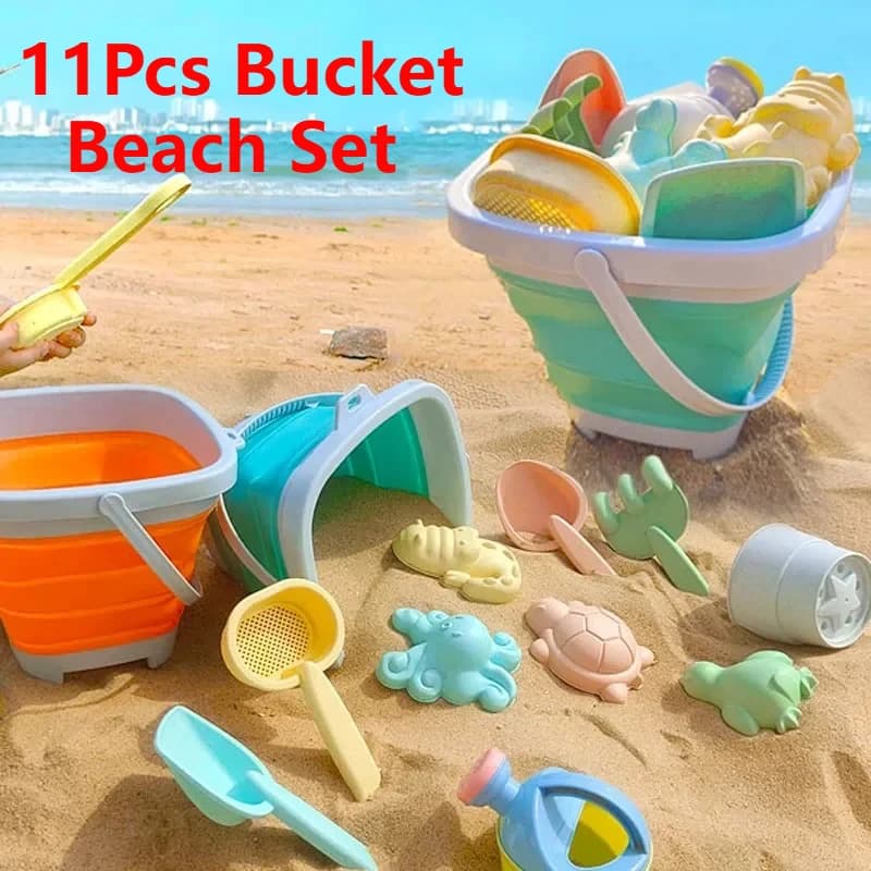 Set di giocattoli per sabbia da spiaggia per bambini Set di giocattoli da spiaggia Stampi per sabbia Secchio da spiaggia Kit di attrezzi per pala da spiaggia Giocattoli per sabbiera per i più piccoli Regalo da gioco all'aperto