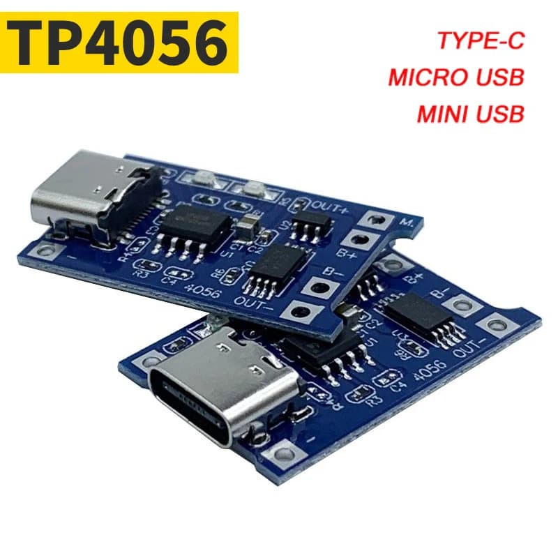 TP4056 Con protezione Doppie funzioni 5V 1A Micro USB / Mini USB / Tipo C 18650 Modulo caricabatterie scheda di ricarica batteria al litio