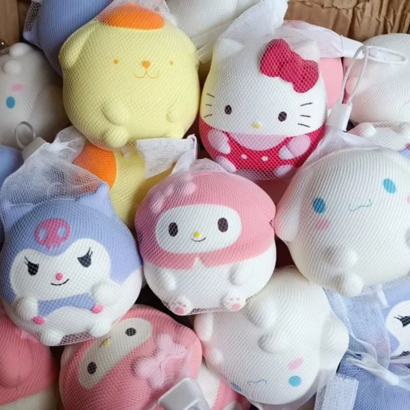 Nuova Borsa a Rete Serie Sanrio, Giocattolo Antistress Squishy a Lento Ritorno, Bambola Anime, Statuetta Cartoon