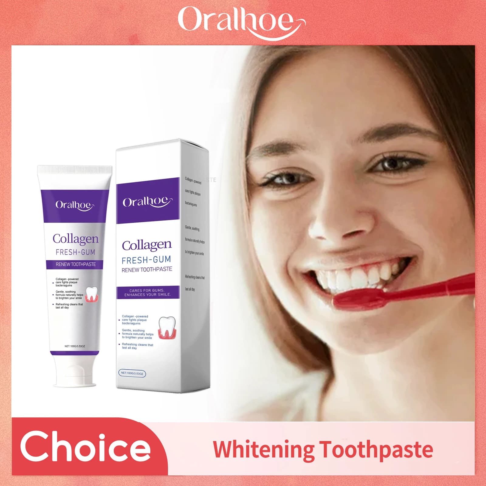 Dentifricio violet Removing stains Dental whitening Protect gums Oral hygiene Cleansing Fresh food Teeth whitening Tool