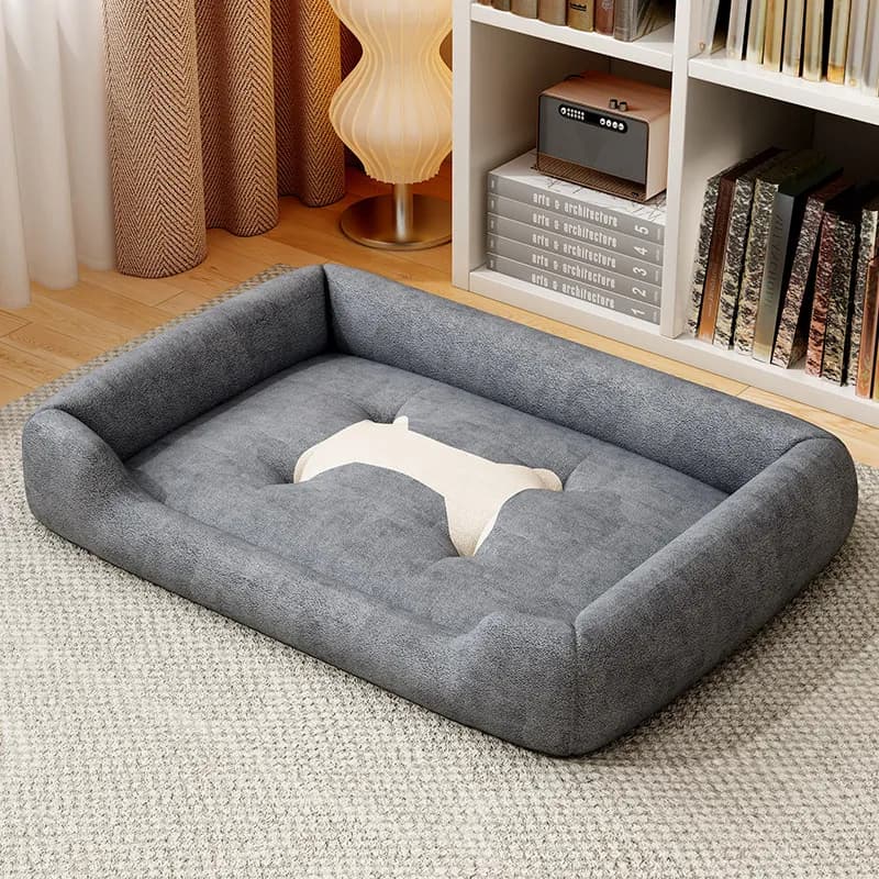Cute Grey Durable Large Dog Bed Flat Quality Designer Mattress Dog Supplies Indoors Modern Cama Para Pet Cachorro Pet Supplies