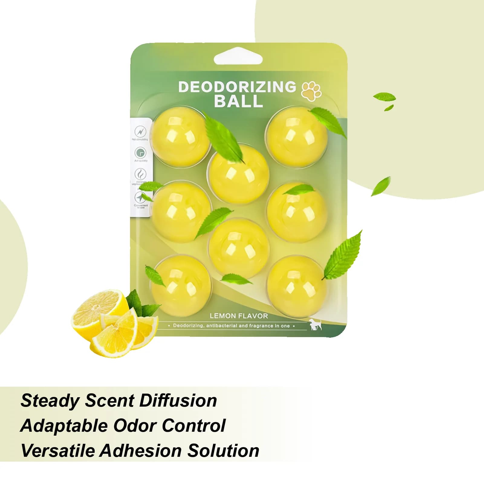 Sfere per il controllo degli odori degli animali domestici 8 pezzi Deodorante profumato a lunga durata Eliminatore di odori per gatti Sfere per deodorante per ambienti per materassino per nido Gabbia Lettiera