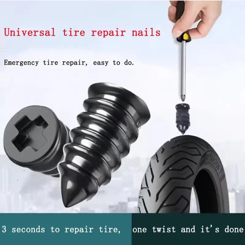 Universal Pneumatic Repair Kit, Tubeless Rubber Hole Set, for Auto, Moto, ATV