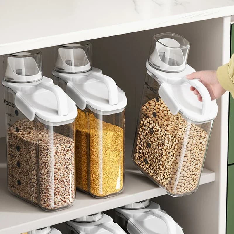 Serbatoio sigillato per cereali Cucina Conservazione degli alimenti Serbatoio domestico Serbatoi di plastica Serbatoi di frutta secca Scatola di immagazzinaggio Secchio di riso