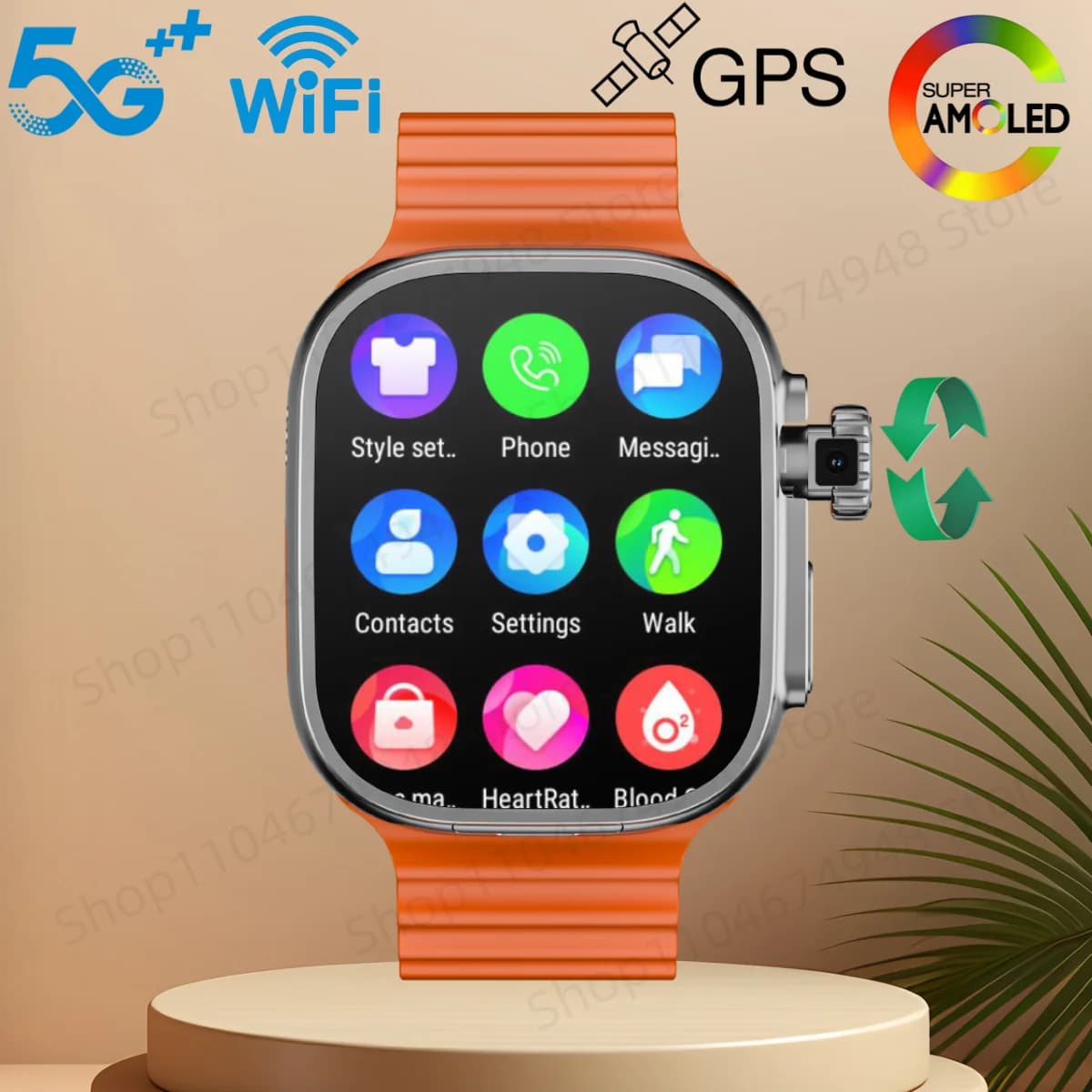 S10 Ultra 3 Smartwatch Smart men's watch with 2,26 inch Amoled curved screen with 190 ° WIFI GPS compass with Google Play Store rotary camera