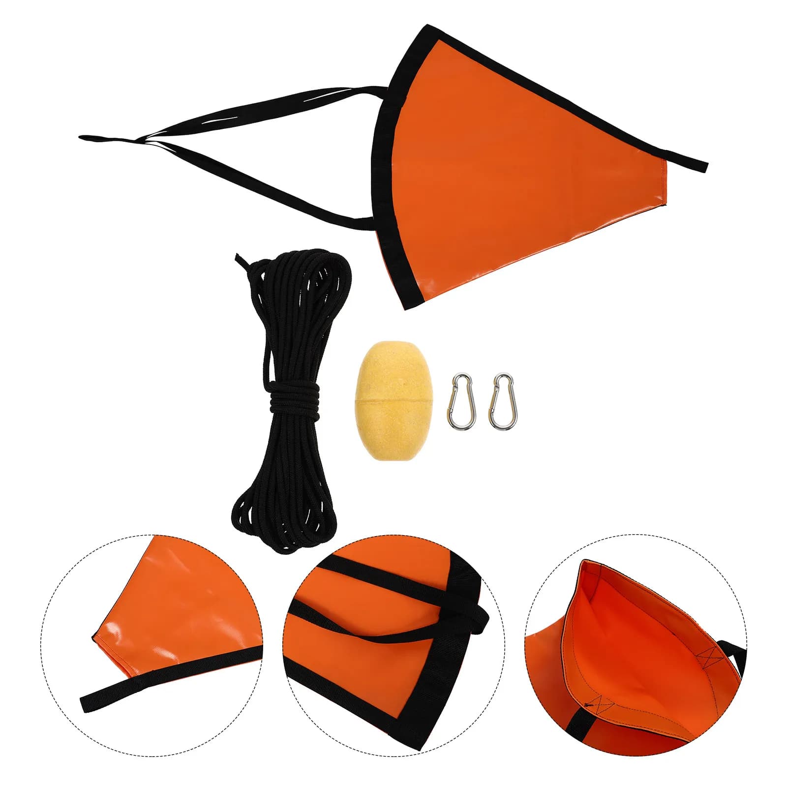 Set Ancoraggio in PVC per Trazione, Ancora Galleggiante Resistente, Boa di Deriva, Corda di Traino, Boa a Sfera, Stabilizzatore Marino per Imbarcazioni