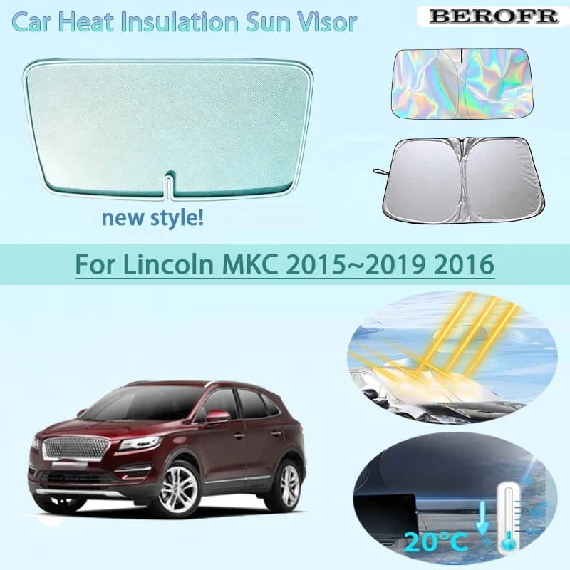 Car Front Windshield Sunshade Heat Insulation Sun Visor Colling Auto Accessories For Lincoln MKC 2015~2019 2016 Foldable Summer