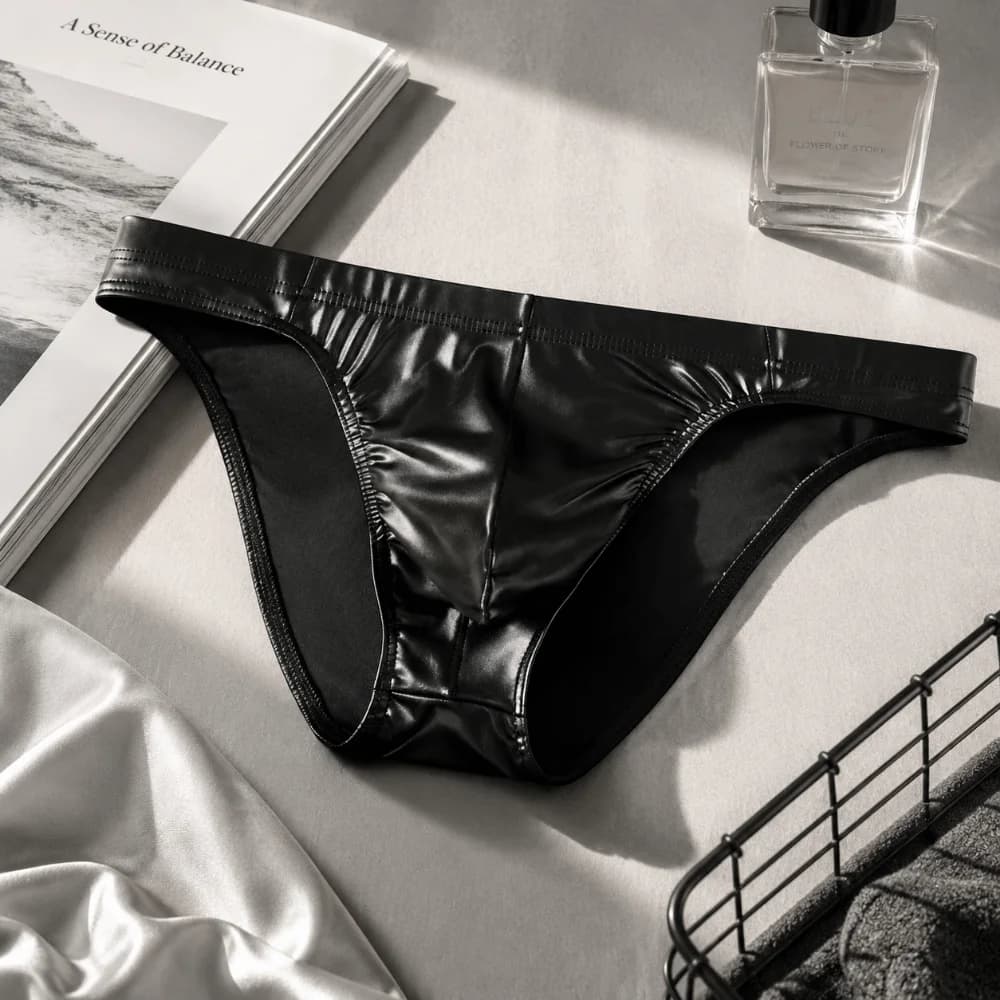 Comfortable Bulge Pouch Men Underwear Low Waist Underpants Satin Silk Briefs Lingerie Solid Color Panties Gifts