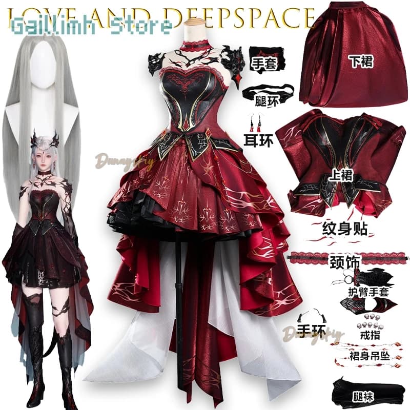 Gioco Love And Deepspace Protagonist Cosplay ssiAbito Scarlet Passion Outfit Sylus Abysm Sovrano per il Carnevale di Ognissanti