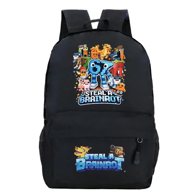 Steal A Brainrot Zaino per studenti, borsa da scuola per ragazze e ragazzi, design Six Seven 67, zaino per libri per bambini, zaino da viaggio per laptop, borsa da esterno