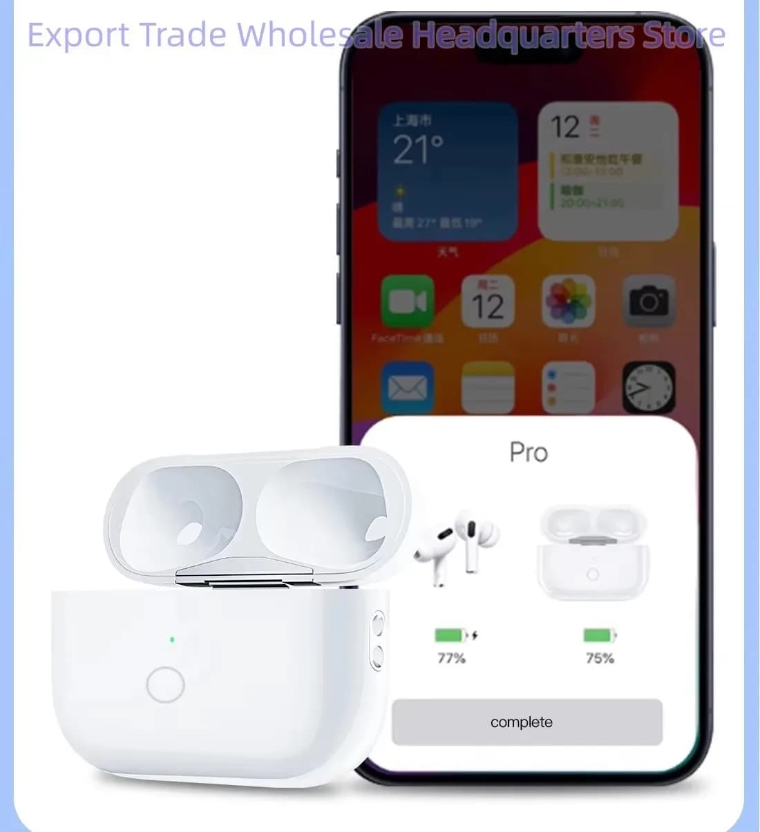 Custodia di ricarica wireless Scatola di ricarica sostitutiva con pulsante di sincronizzazione dell'accoppiamento compatibile Bluetooth per AirPods Pro 2a e 1a 3 4a generazione