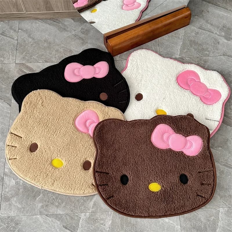 Sanrio Hello Kitty plush carpet, soft tirbino, bath mat, non-slip, fake cashmere fur, absorbent, gift.
