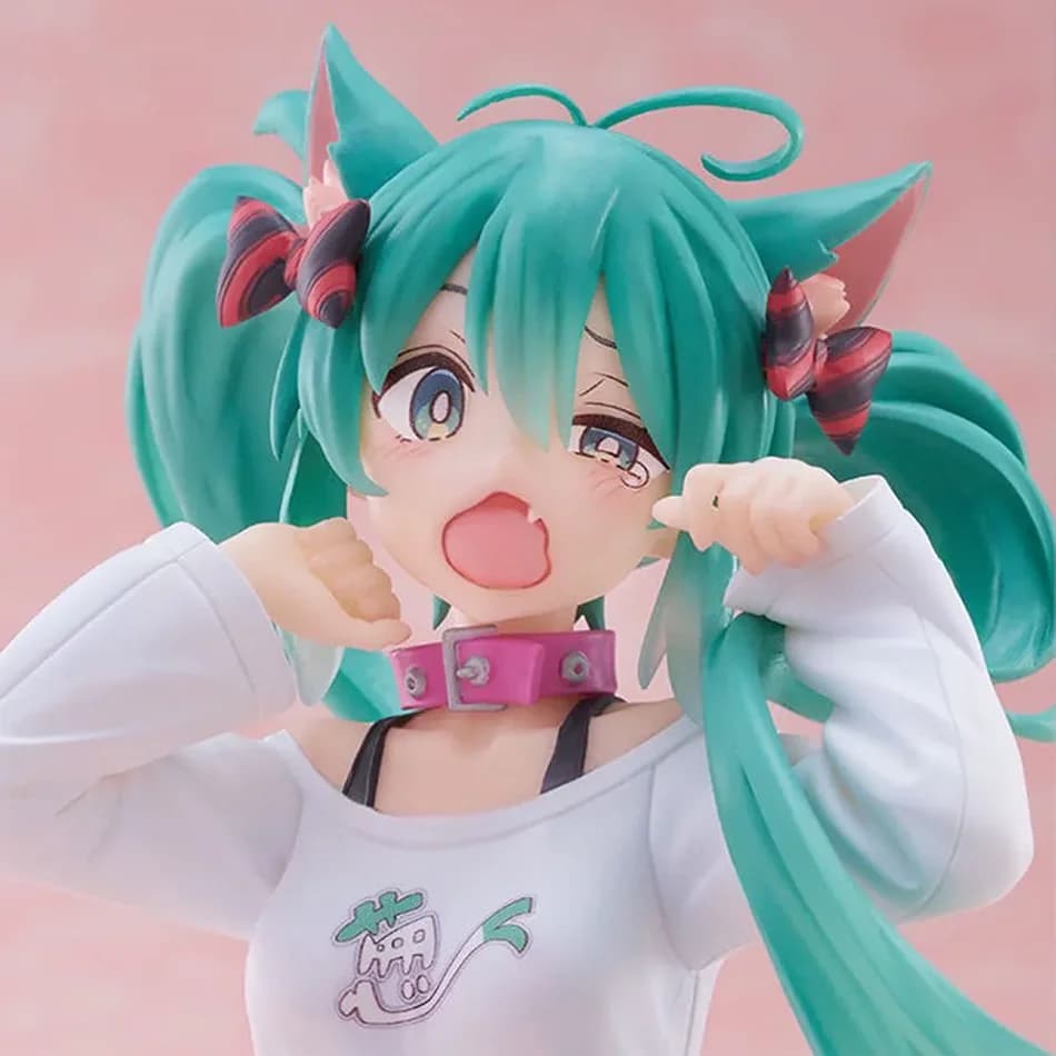 Hatsune Miku Desktop Cute Action Figure 11 cm Neko T-shirt Ver. Regalo giocattolo modello ragazza Kawaii statuetta anime