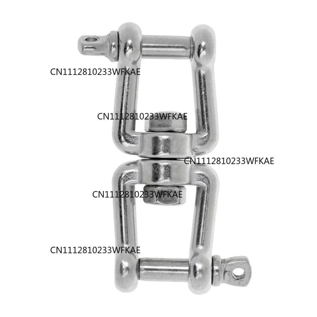 2pcs Marine Stainless Steel Anchor Chain Connector Swivel Jaw Double Shackle- M5 Swivel for Boat
