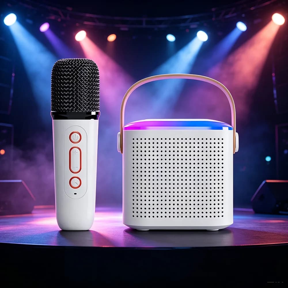 Karaoke Machine for Kids Adults, Portable Bluetooth Speaker Wireless Microphones, Karaoke Toys for Family Party