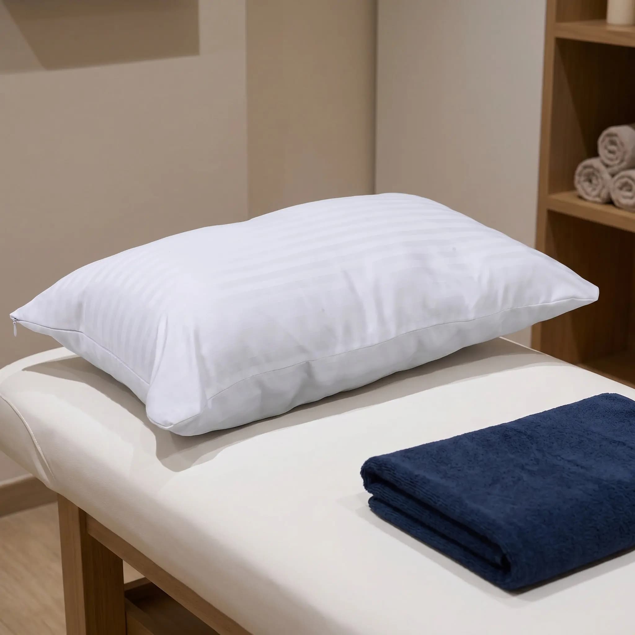 10Pcs Salon Pillow Covers Satin White Soft Breathable Pillow Protectors Zippered Covers for Sensitive Skin Spa Beauty Salon