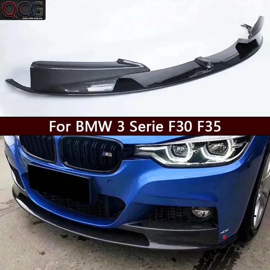 For BMW 3 Serie F30 F35 Carbon Fiber Car Front Bumper Diverter Spoiler Diffuser Front lip chin Car Accessories upgraded body kit