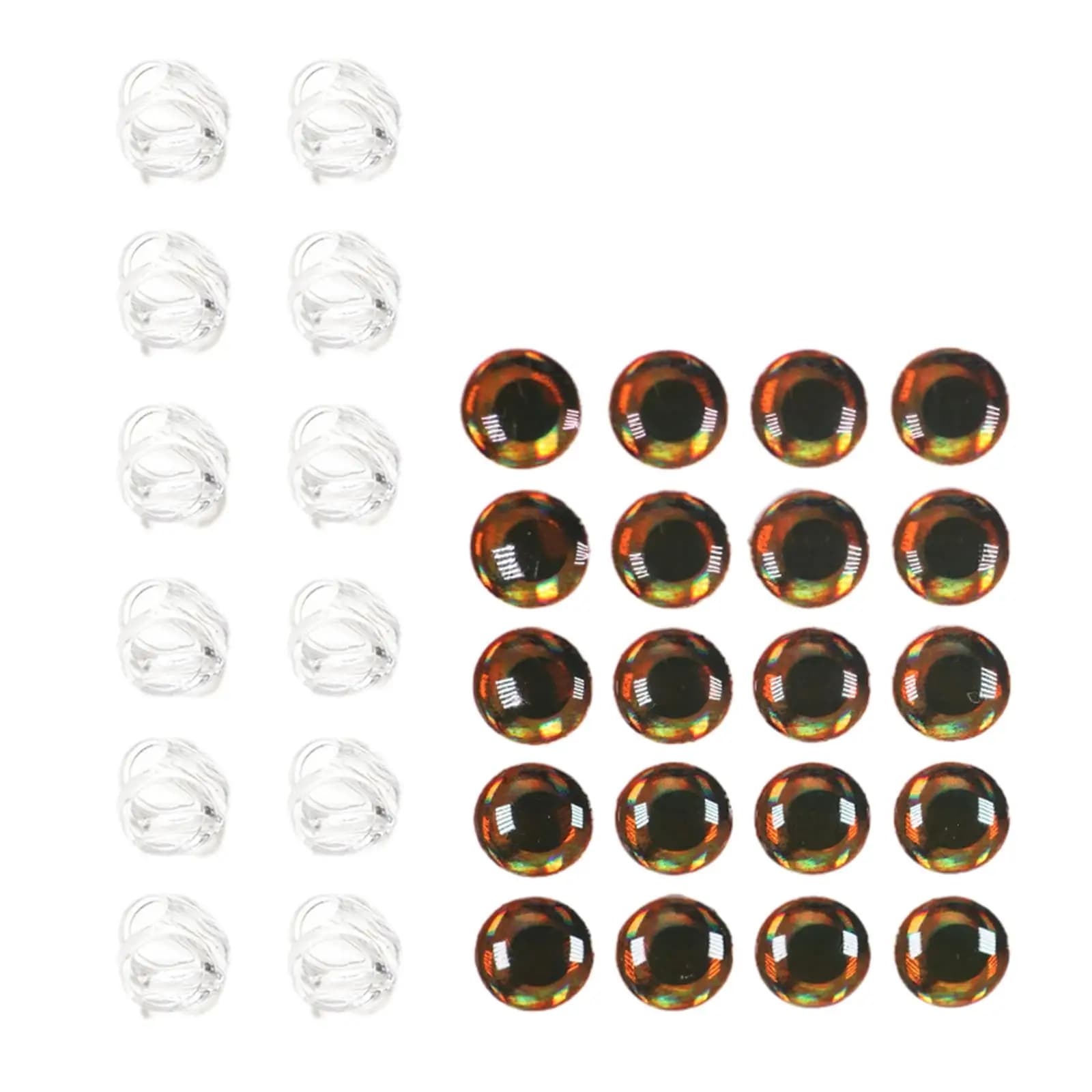 4D Bionic Fish Eyes Oval Fishing Lures Eyes Lifelike Realistic Simulated Fly Fishing Eyes Fish Mask for Crafts Dolls Lures