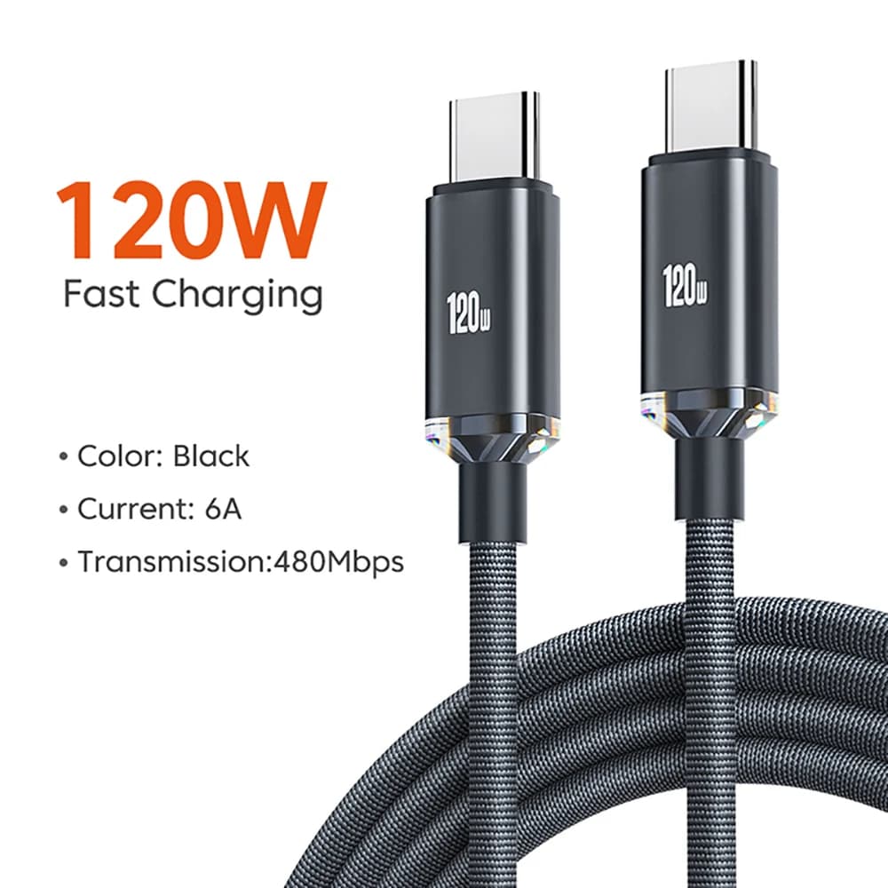 PD cable type C 120 W 0.25 M/1 M/1.5 M/2 M/2 M/2 M Quick charging cable USB data cable Quick charging for iPhone 17 Xiaomi Samsung Huawei