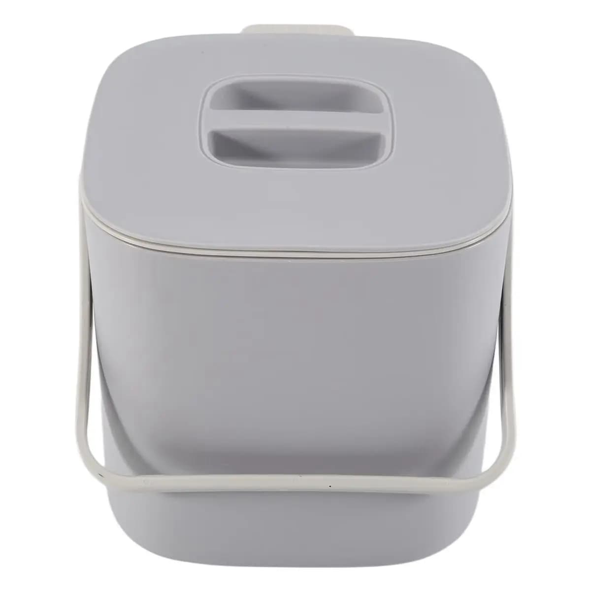 A47UNEW Plastic Kitchen Food Waste Trash Can Compost with Drainer Rubbish Container Organizer Accessories Tools-Light Gr