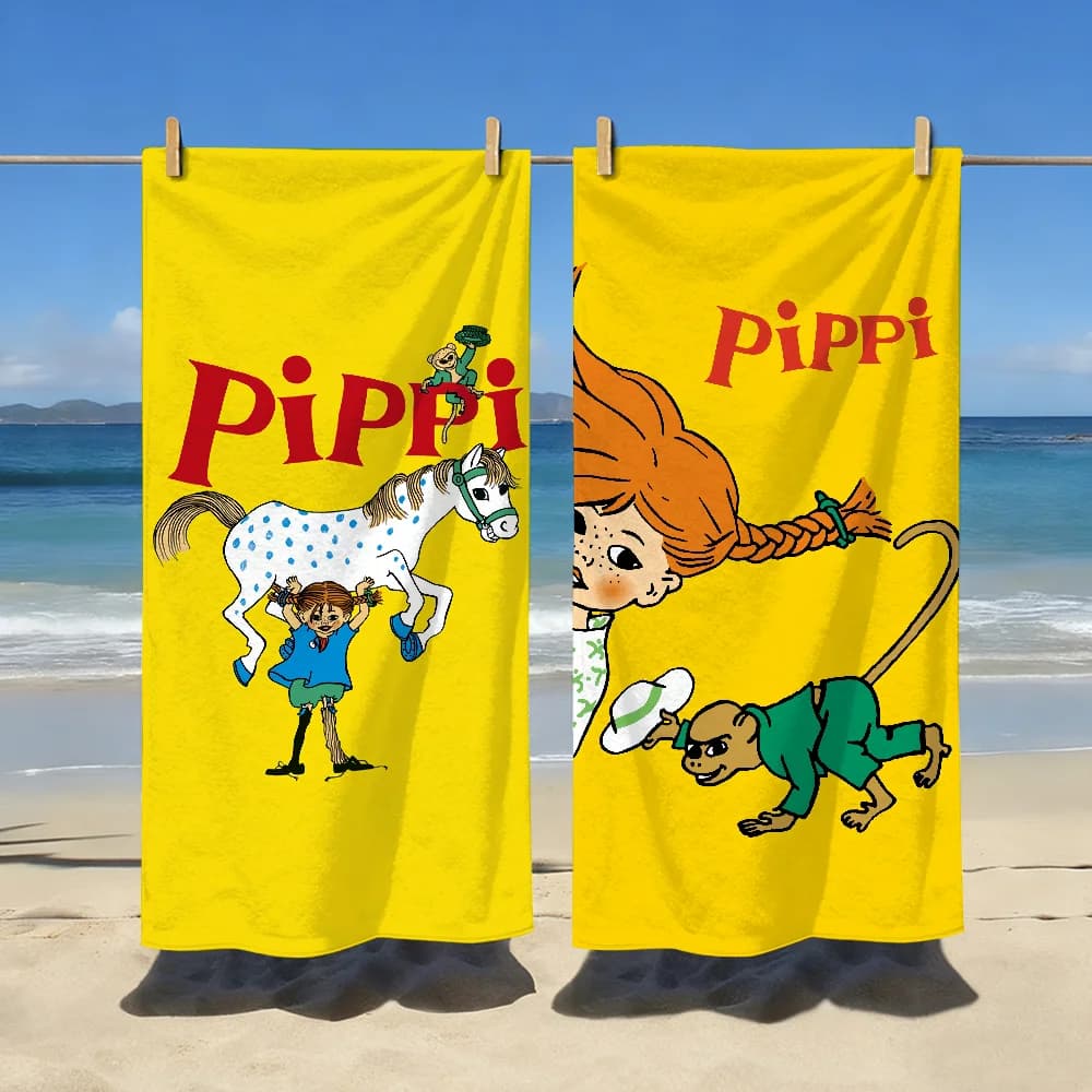 Divertente asciugamano P-Pippi Longstocking, carino e morbido, regalo per piscina, viaggi, palestra, doccia, campeggio, sport, ad asciugatura rapida, grande asciugamano da spiaggia