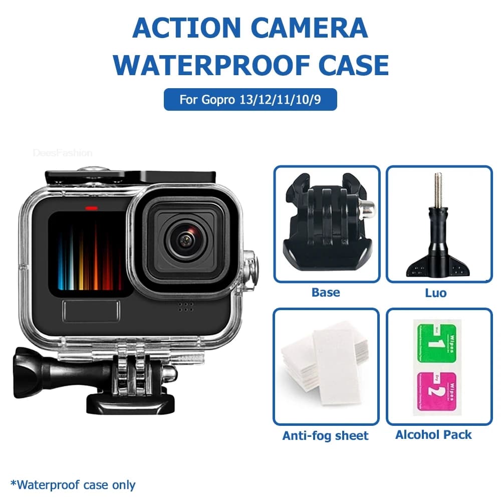 Custodia Impermeabile per GoPro Hero 13 12 11 10 9 Black, Scatola Subacquea 60M, Protezione Anti-Caduta e Anti-Graffio
