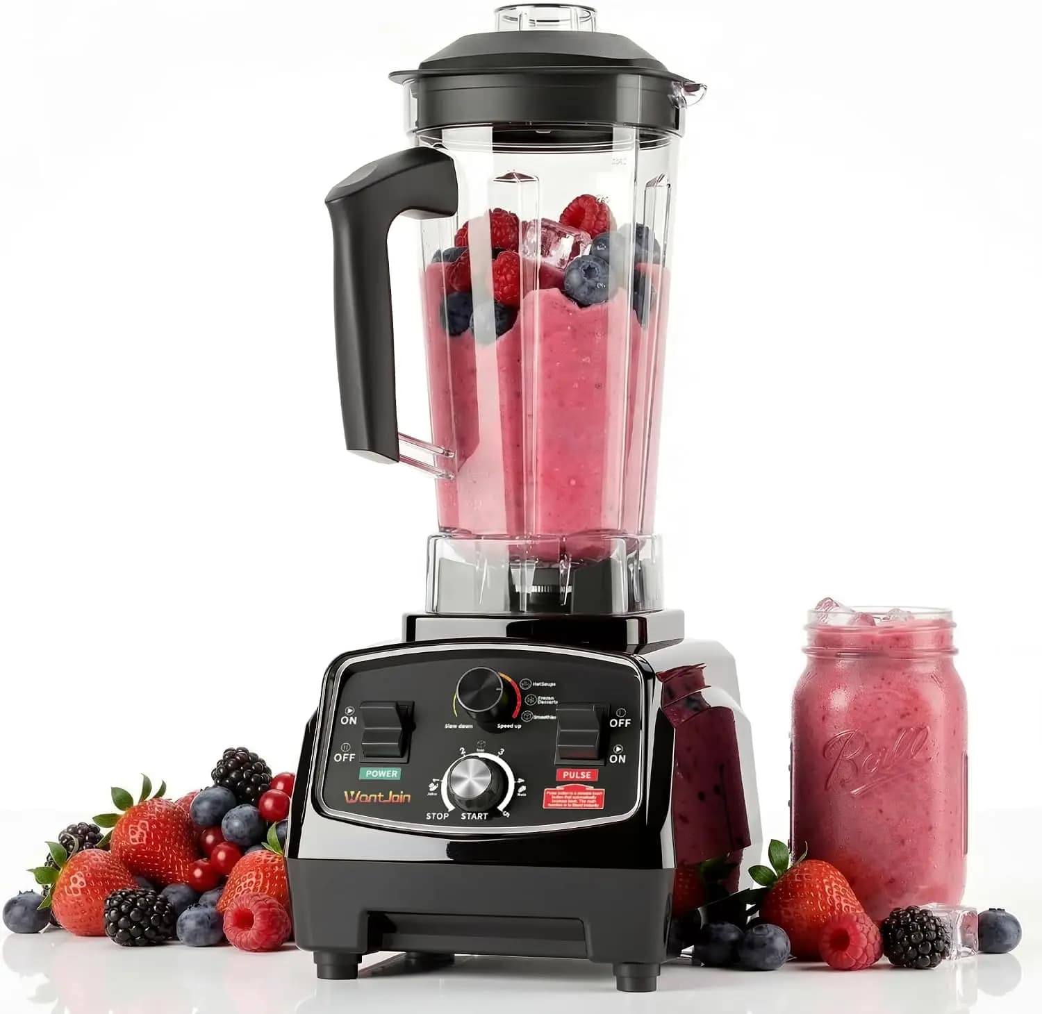 1800W Commercial Blender, 70oz Large Capacity, 15 Speeds & Timer, Self-Cleaning, Crushes Ice & Frozen Fruits