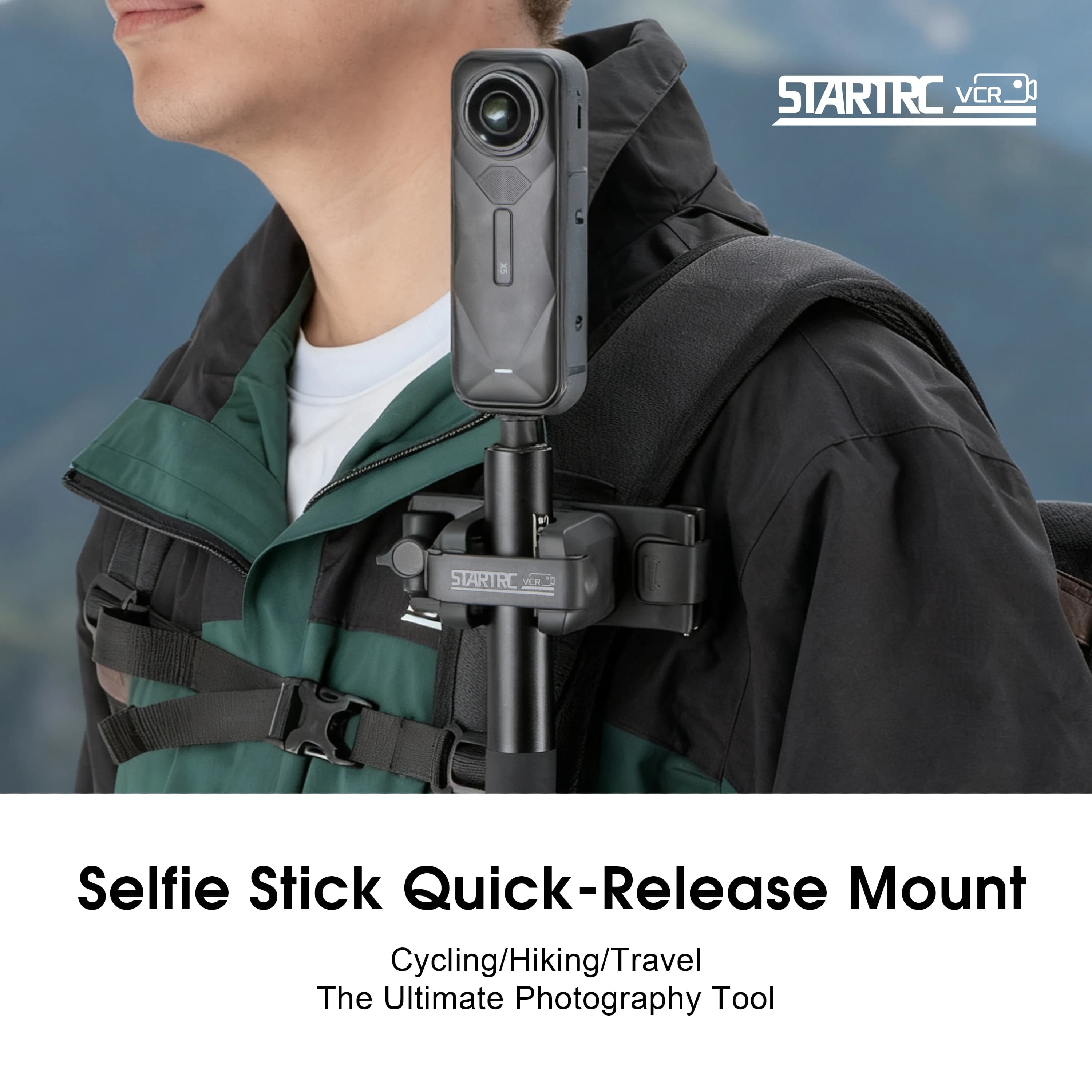 Clip per Tracolla Zaino con Supporto per Selfie Stick per Insta 360 X5 X4 Air Go Ultra ACE Pro 2 e Accessori per DJI Osmo Nano Action 6