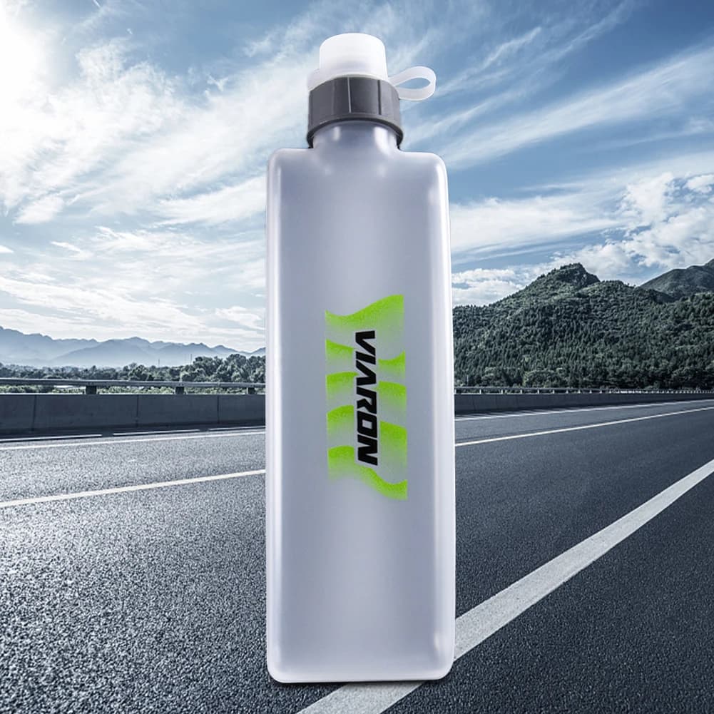 400ml Running Water Bottle Fitness Water Bottles Flat Kettle with Dust Cover Portable Bicycle Hiking Water Holder Hydration Belt