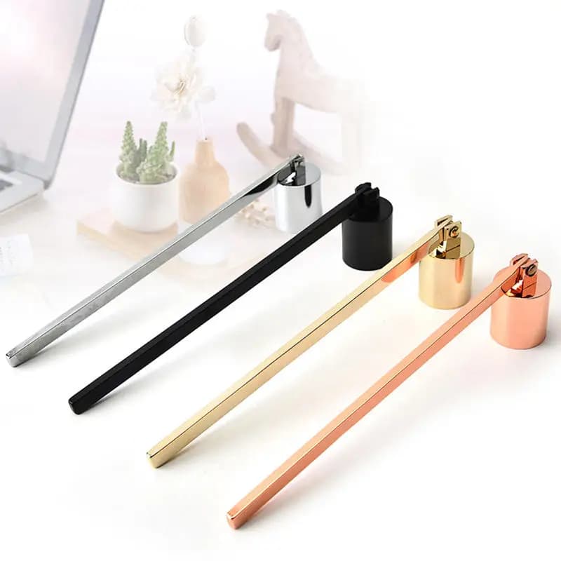 Accessorio per estintore a campana con manico lungo per strumento per spegnere candele in acciaio inossidabile per spegnere accessori per stoppini per candele