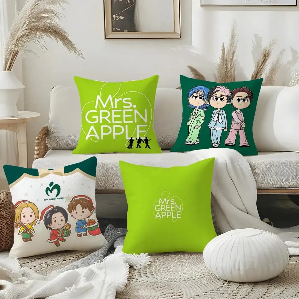 Mrs. G-gREEN APPLE Singer Pillow Case Pillow Case Plush Fabric Soft Double Sided Print Home Sofa High Quality Cushion