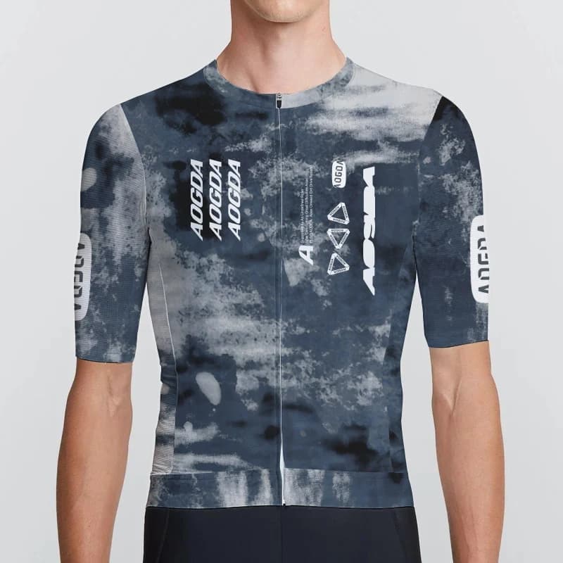 Maglia da ciclismo da uomo AOGDA a maniche corte, abbigliamento da bicicletta professionale Aero leggero, maglia da bici da strada traspirante e ad asciugatura rapida