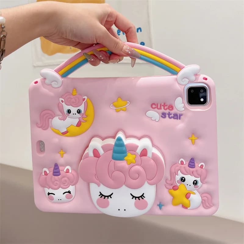 Per XiaoMI Pad 7 Pro Mi6 Tablet Android da 10.1 pollici per Redmi Pad2 2025 11 SE Simpatico unicorno Custodia protettiva in silicone Staffa di supporto