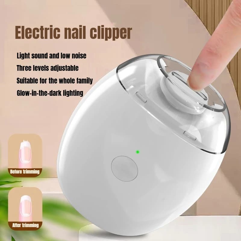 2 IN 1 Electric Nail Clipper Cutter with LED Light Automatic Nail Grinder Trimmer for Baby Adult Mini Manicure Tools Nail Care